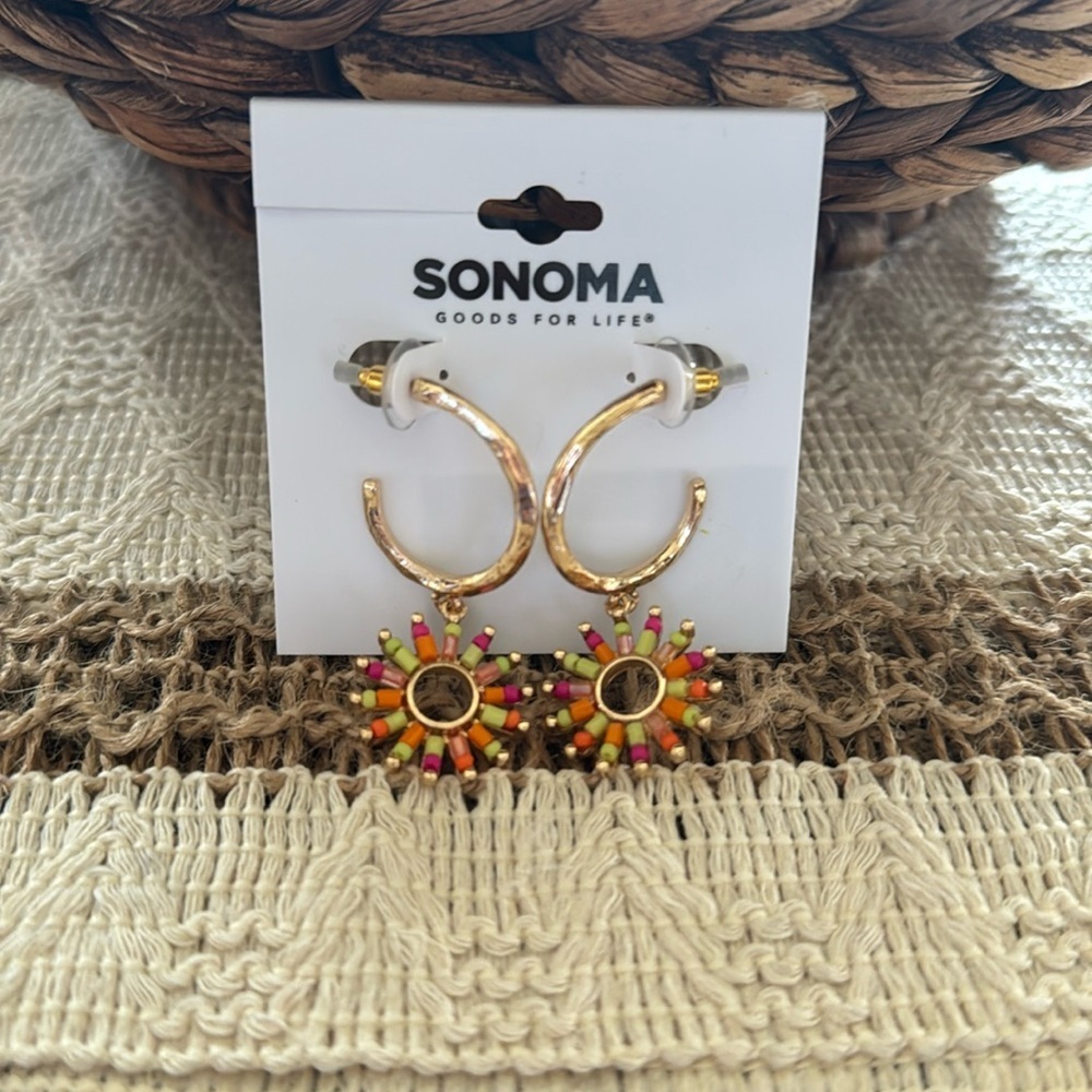 Sonoma Gold and Orange Hoop Earrings